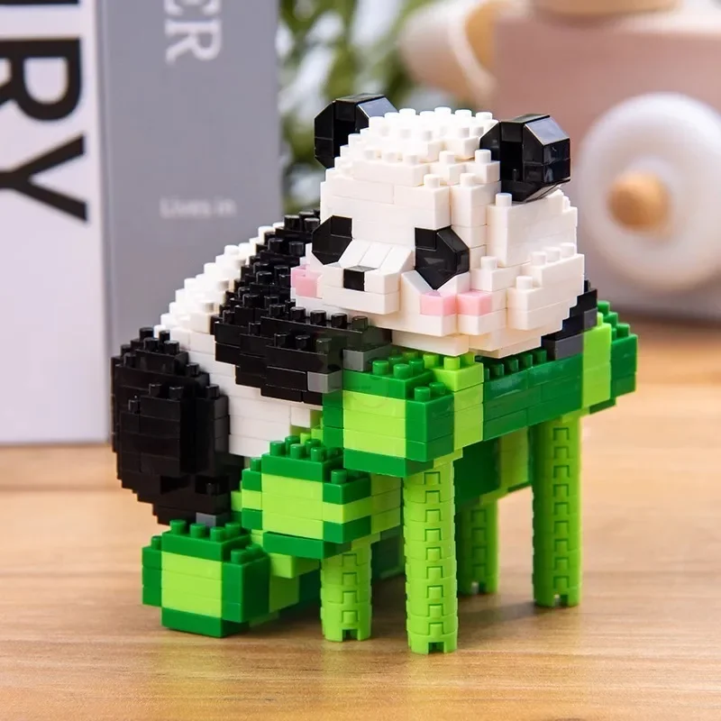 2024 Mini Cute Panda Micro Building Blocks 3D Diamond Model Animals Bricks DIY City Construction Toys for Children Kids Gift