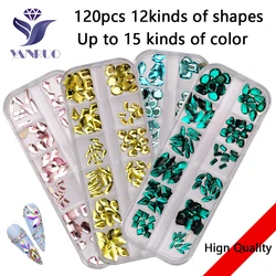 12Girds Box Multi Size colorato Non Hotfix strass Flatback Crystal Diamond Gems Glitter 3D Nail Art decorazione di lusso