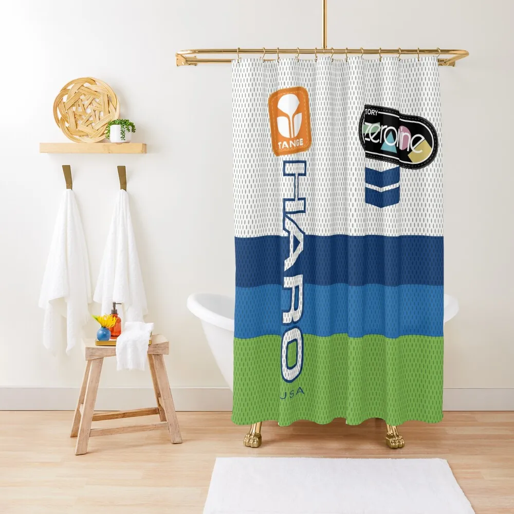 HARO Bicycle Motocross Racing Mesh Jersey with Patches - Old school BMX Shower Curtain For Shower Shower For Bathroom Curtain