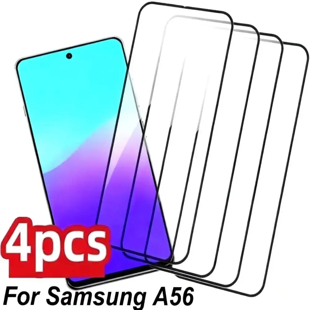 

Защитная пленка для экрана Galaxy A56 A55 A53 A36 A25 A17, 4 шт., закаленное стекло для Samsung A07 A15 A16 A23 A26 A35