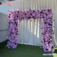 Luxury Purple Rose Hydrangea 5D Flower Row Arrangement Wedding Backdrop Arch Decor Table Runner Party Event Centerpieces Ball