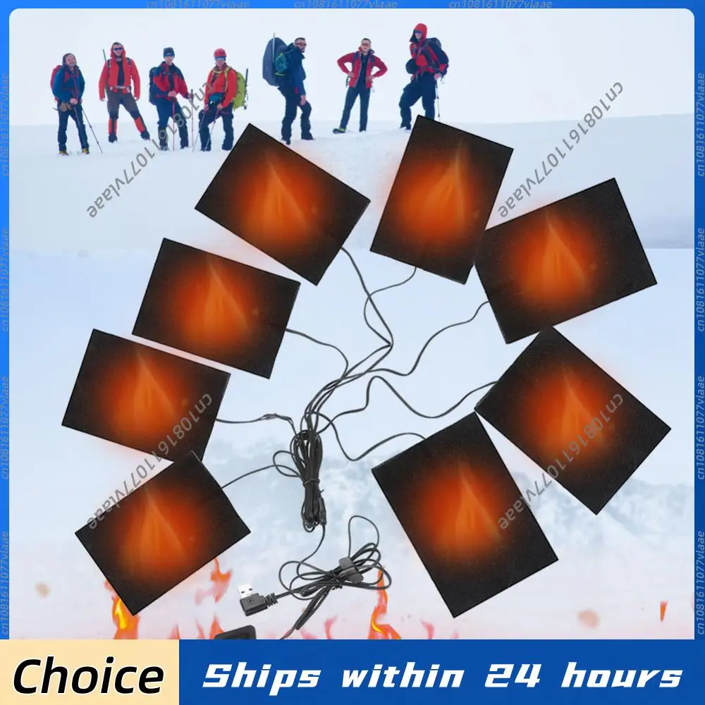 3 Levels Electric Cloth Heater Waterproof USB Heating Pads Clothing Heating Pad for Outdoor Winter Camping Hiking Ski Cycling