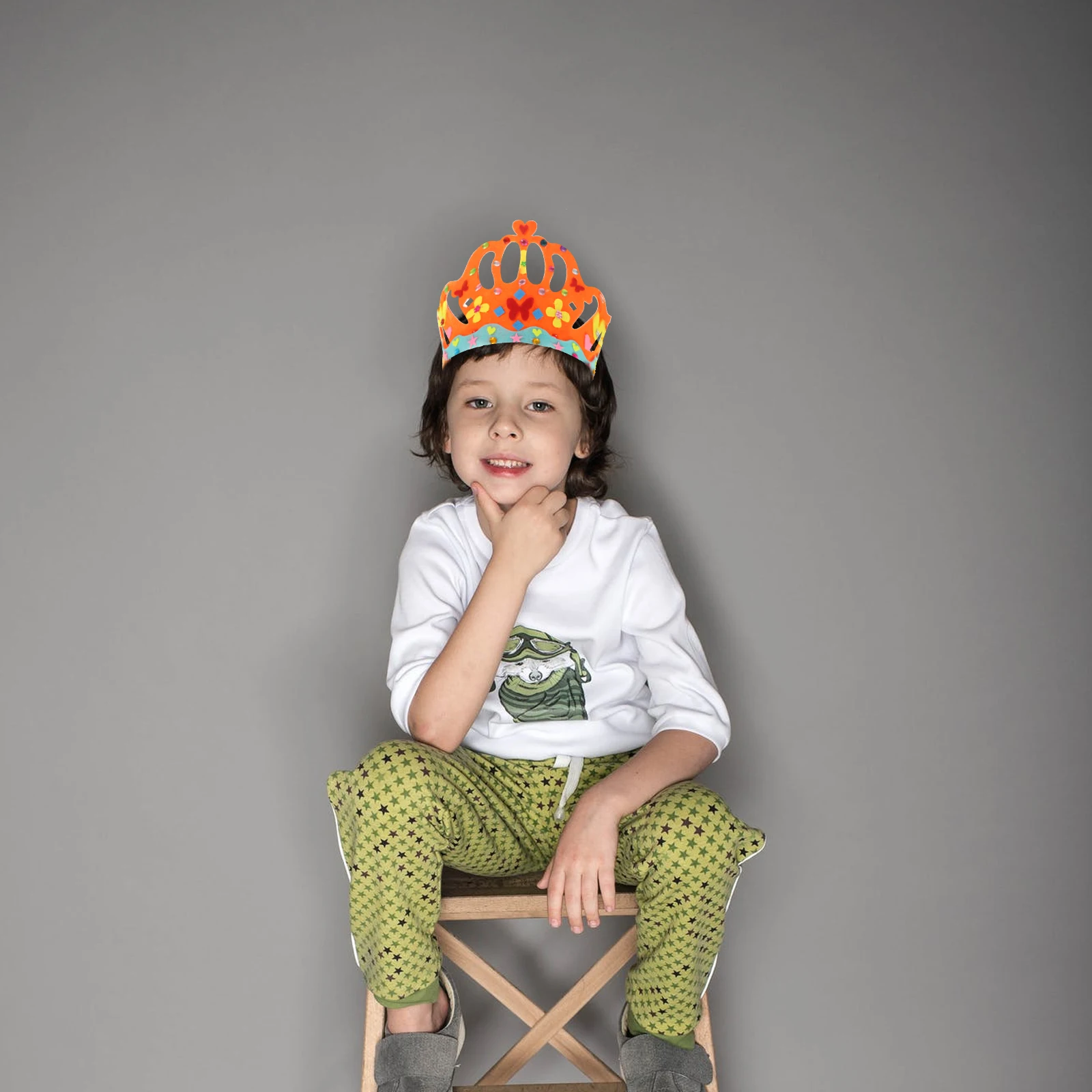 

6 set Birthday Birthday Decorative Crown Crown Headb woven Fabric Kids Children Crowns DIY H crafts Party Decorative