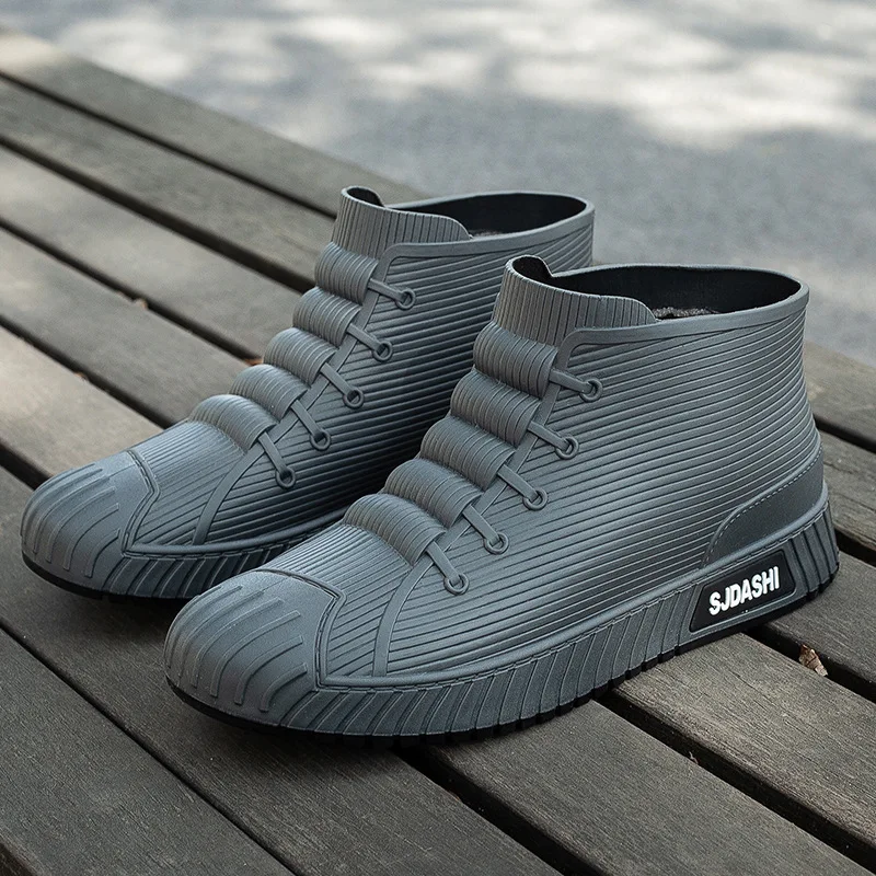 Fashion Four Seasons Versatile New Rain Wear Short Tube Waterproof Shoes for Work Anti slip and Waterproof Men's Rain Boots view 4