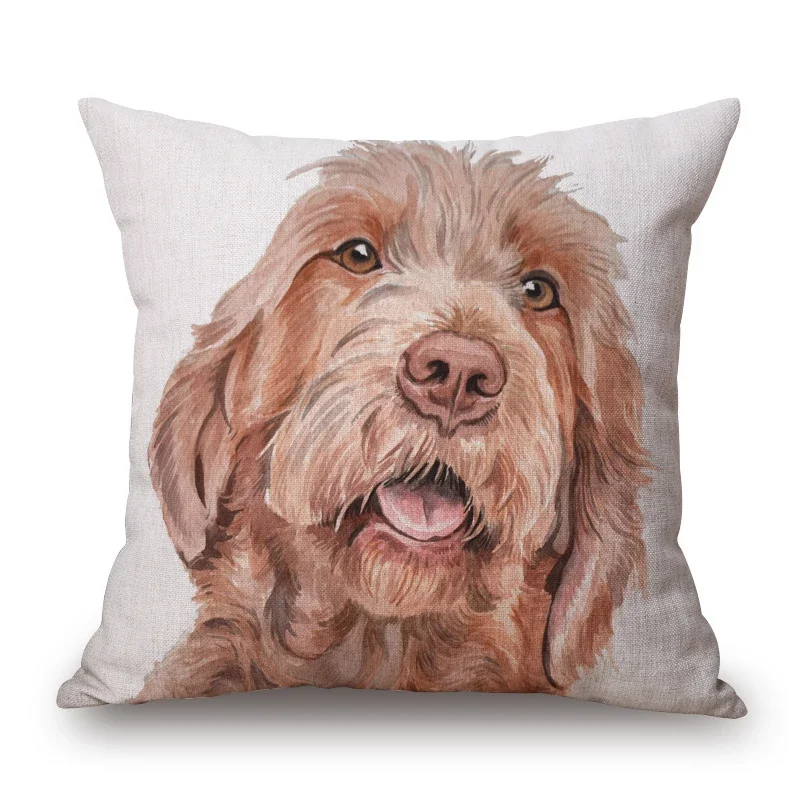 Dog Posters Hand Painting Cushion Covers Labradoodle Deerhound French Bulldog Chestnut Horse Pillow Case Animals Nursery Decor