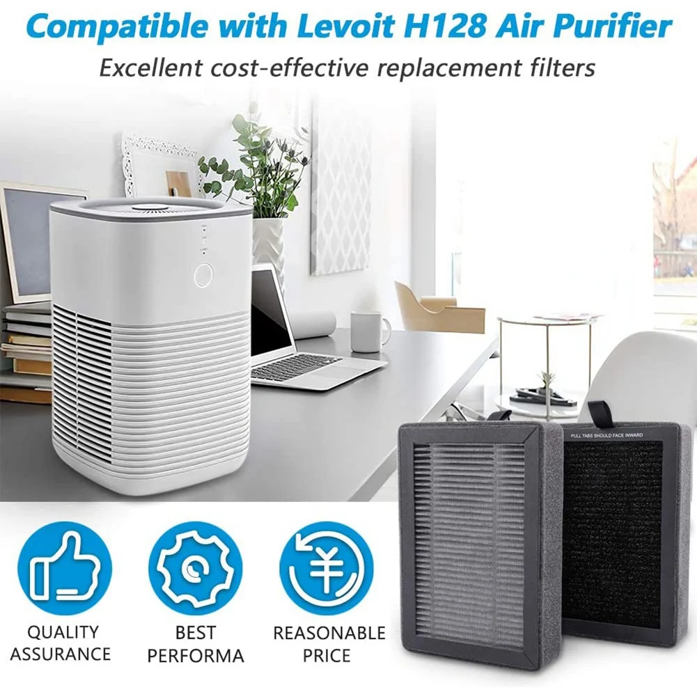 فلتر بديل T33C -H128 متوافق مع -H128 لتنقية الهواء، -H128 H13 True HEPA فلتر بديل 2 عبوة #3