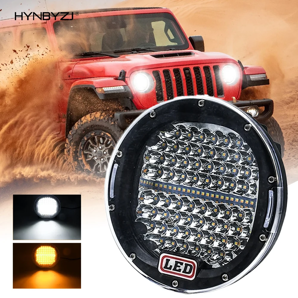 HYNBYZJ 7-дюймовая светодиодная полоса Круглый прожектор Фары дальнего света 300 Вт Противотуманные фары для бездорожья Грузовик Автомобиль ATV 4x4 аксессуары