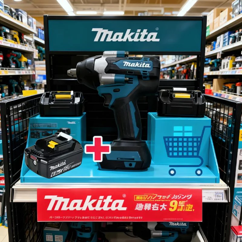 

Makita 1000 N.M High Torque DTW700 Brushless Cordless Electric Impact Wrench 1/2 In Lithium-Ion Battery For Makita 18V Battery