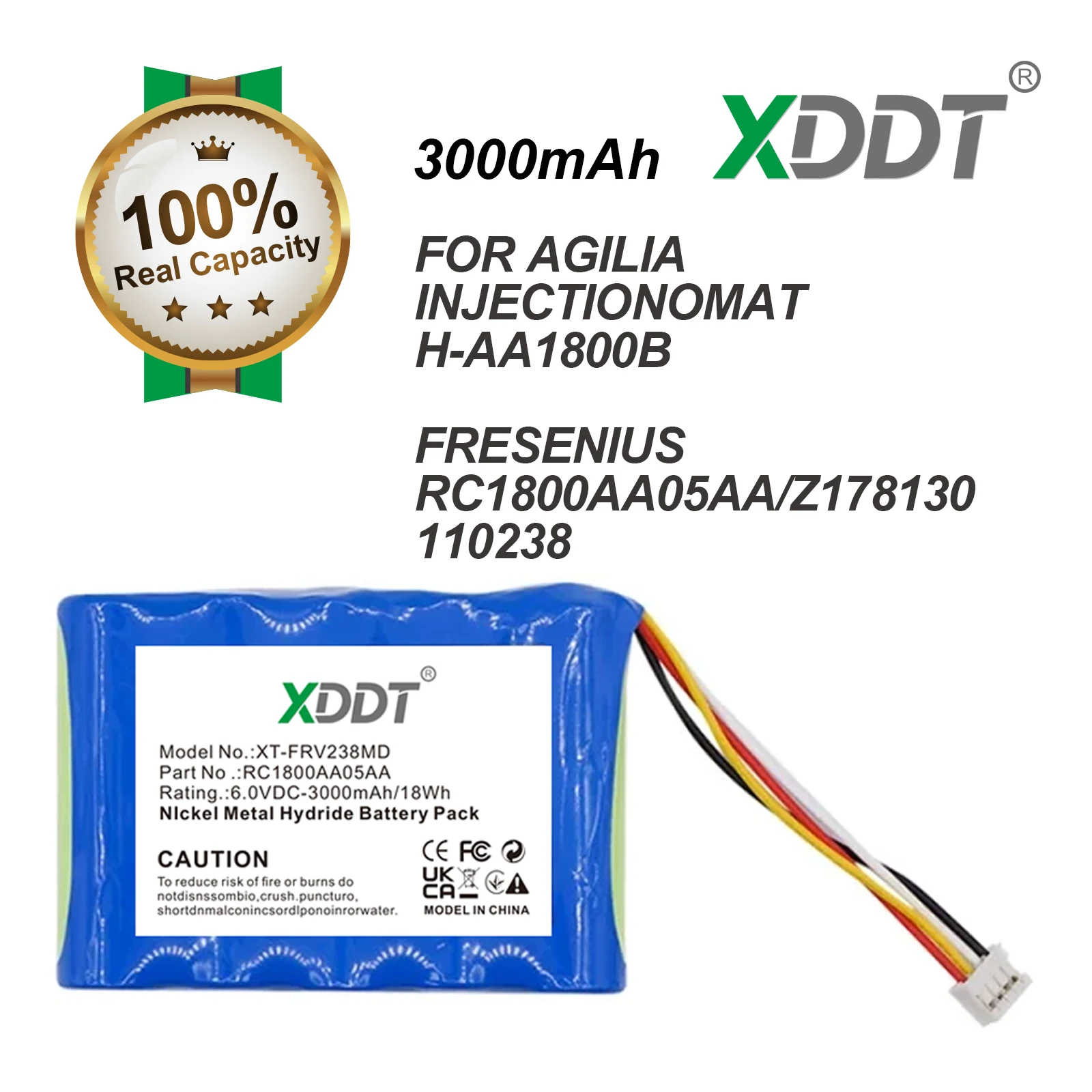 

3000mAh Battery for Fresenius Agilia Vial Injectomat S，Push syringe Injectomat Agilia，Infusionspumpe MCM440，RC1800AA05AA，110238
