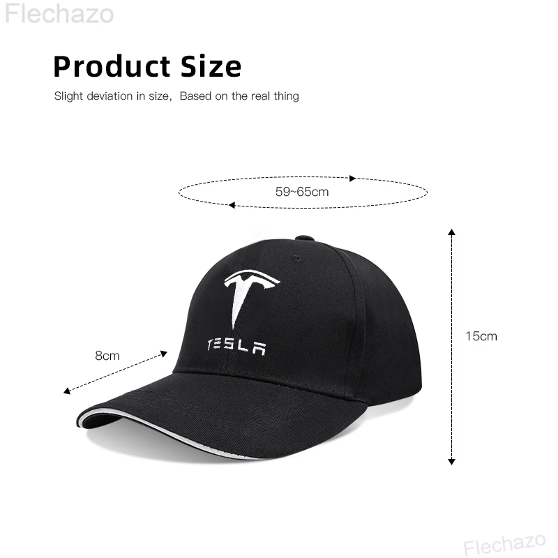 Image of Für Tesla Auto-Emblem Stickerei Snapback Baseballkappe Frühling und Herbst Outdoor Verstellbare Auto-Logo Freizeithüte Sonnenschutzhut