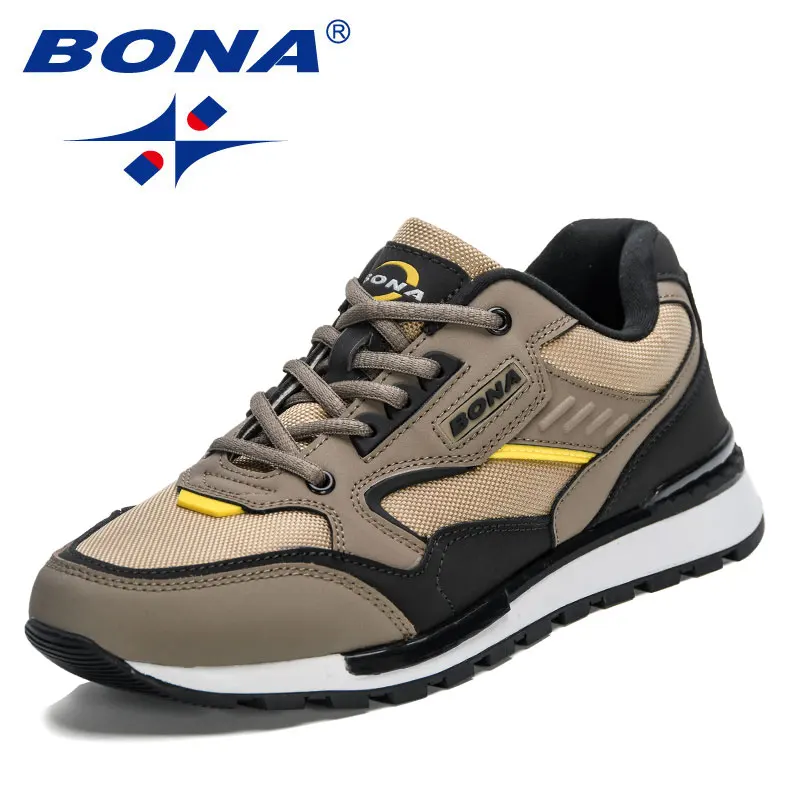 BONA New 2023 Designers Sneakers Trainers Lightweight Antiskid Outdo Light and wear-resistant Men Running Shoes Lightweight anti