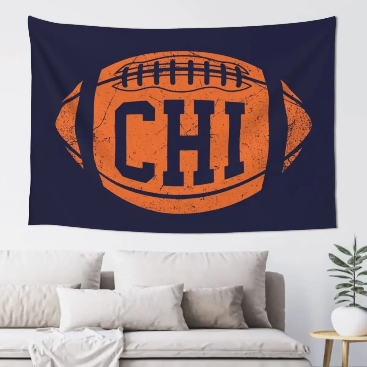 

CHI Retro Football - Navy Tapestry Home Decorations Wallpaper Tapestry