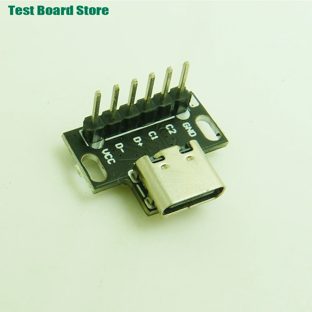 1pcs 6P 6Pin TYPE-C USB Female Trial Board USB 3.1 in PCB Board Plug Connector Data Charging Port Fixing Hole DIY Board Parts