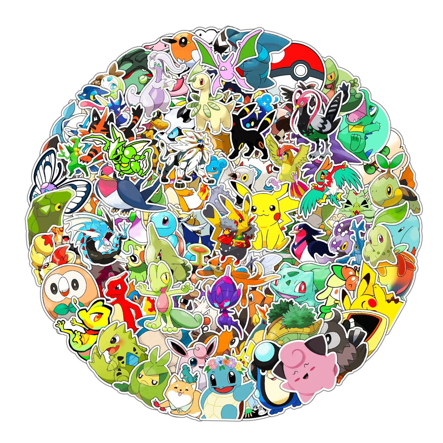 10/50/100PCS Kawaii Pikachu Pokemon Anime Stickers Motorcycle Skateboard Helmet Laptop Cup Decal Sticker Waterproof Classic Toy