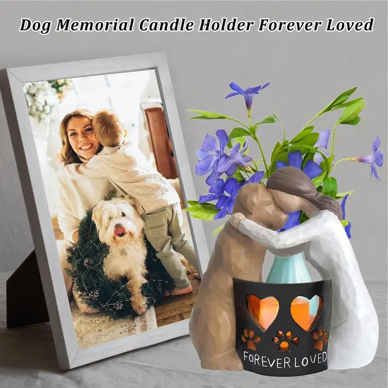 Angel Of Friendship Dog Memorial Candle Holder Passed Away Dog Decor, Dog Remembrance Decor,  Bereavement Gifts Sympathy Gifts