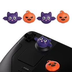 PlayVital Thumb Grip Caps for Steam Deck LCD & OLED,Thumbsticks Grips Joystick for PS Portal Remote Player - Halloween Pumpkin