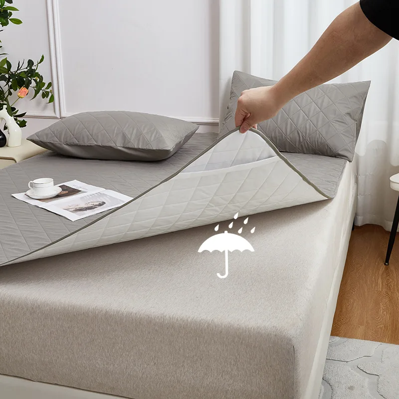 Waterproof Laminated Cotton Bed Flat Sheet High Quality Fitted Sheet Hat diaper sheet mattress protector non-slip dust bed cover