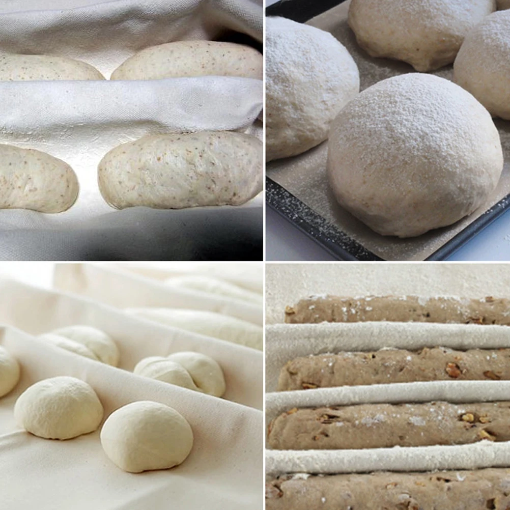 

2Pcs Bread Fermenting Cloth Beige Dough Baking Liner Kitchen Pastry Tools Easy Clean Store Fermented Cotton Cloth Baking