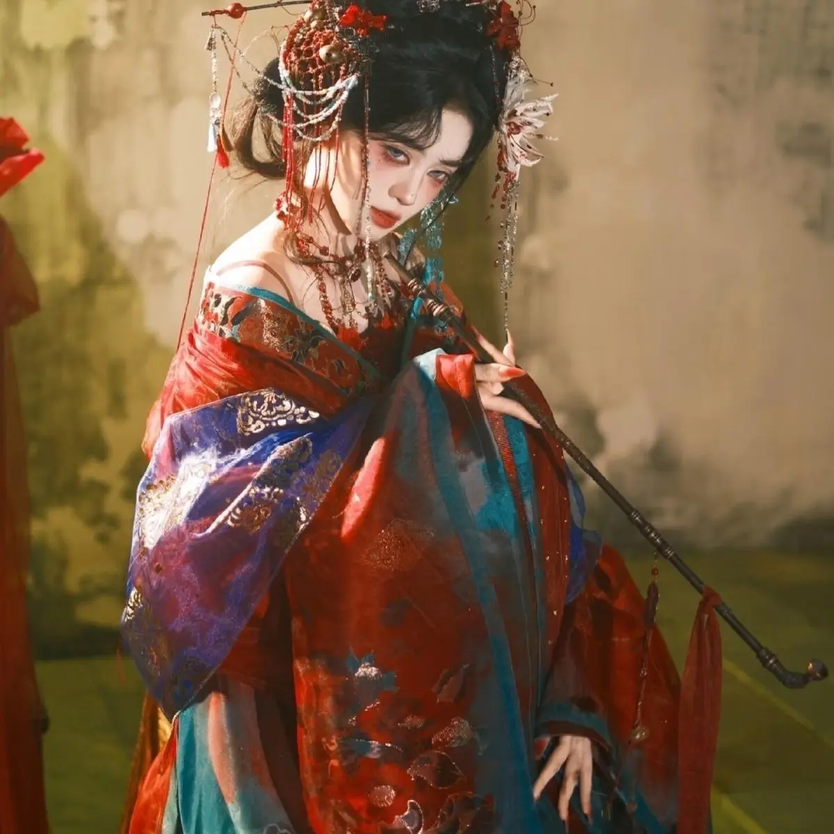 Black Blue Embroidery Hanfu Women's Upgraded Traditional Costume Carnival Event Stage Performance Dress Niche Han Suits Female - view 3