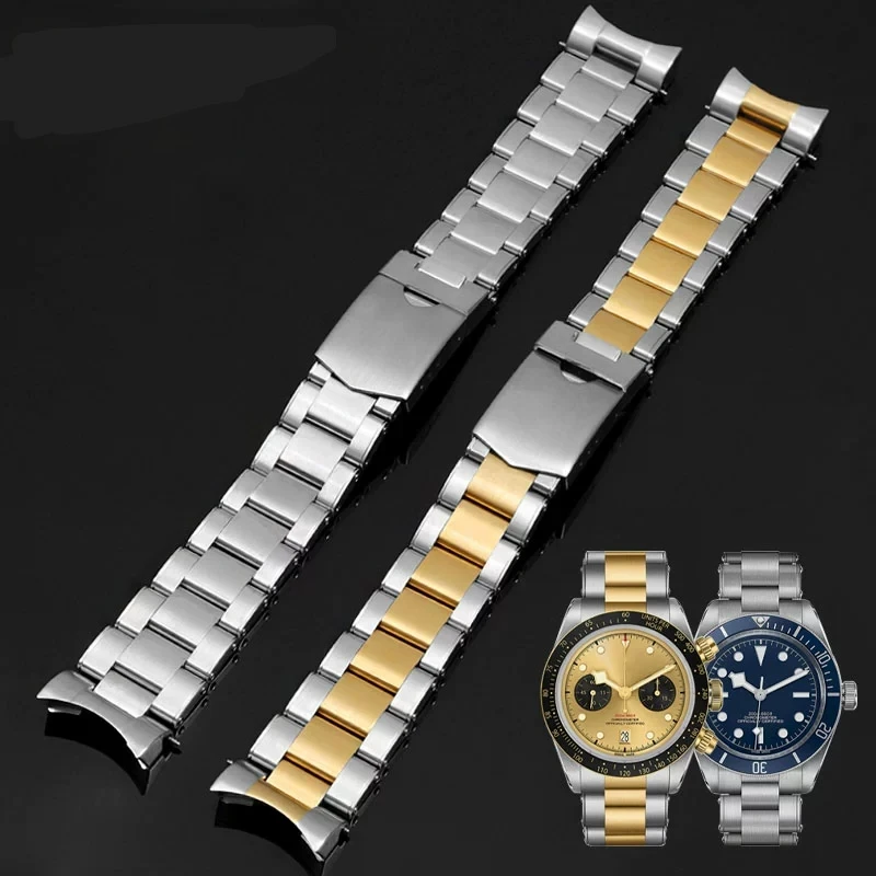 ل تيودور بلاك باي 79230 79730 التراث كرونو الصلبة الفولاذ المقاوم للصدأ حزام الساعات المعدنية حزام ساعة اليد الرجال الأساور سوار 22 مللي متر #1