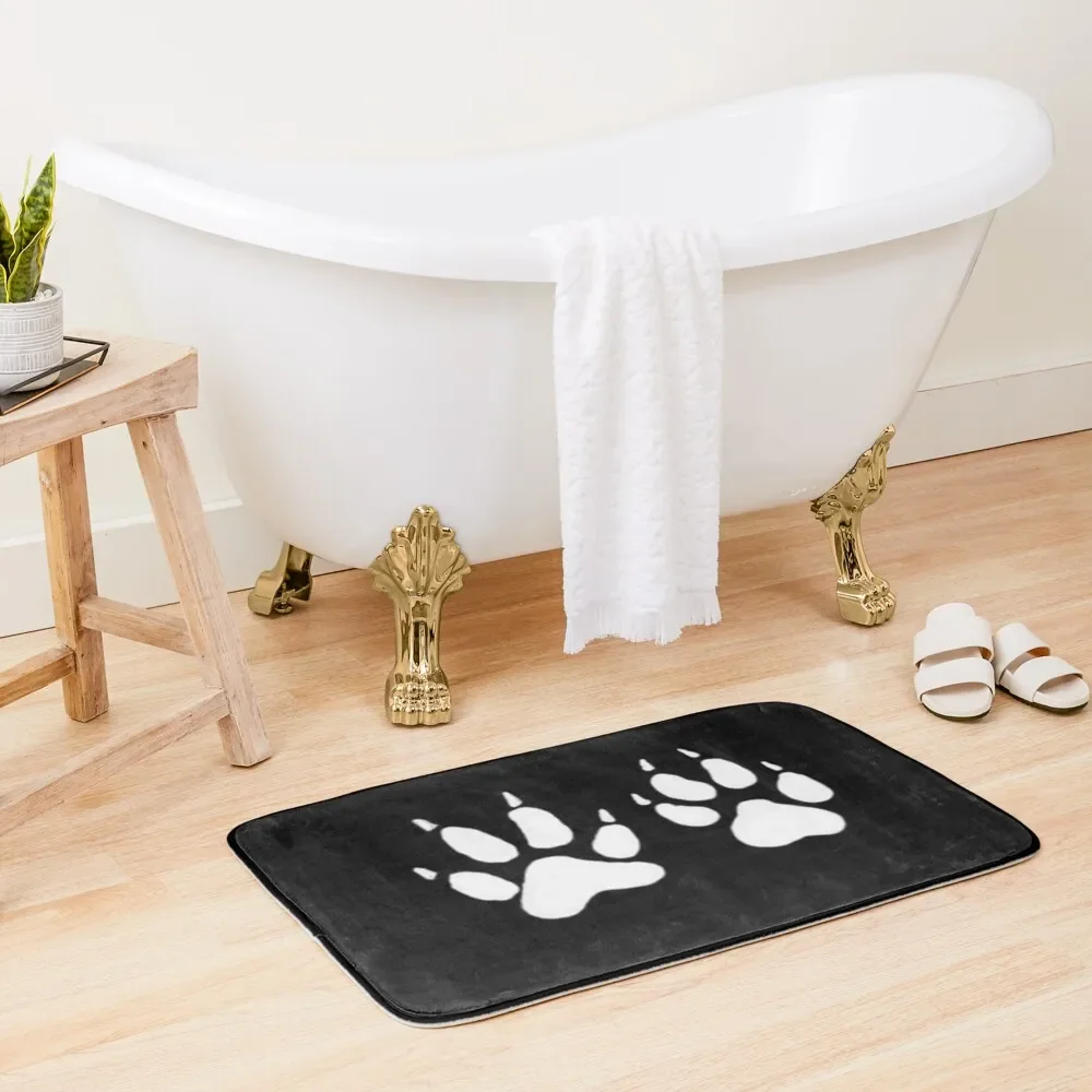 

wolf footprints Bath Mat Set For Bathroom Room Carpet Mat