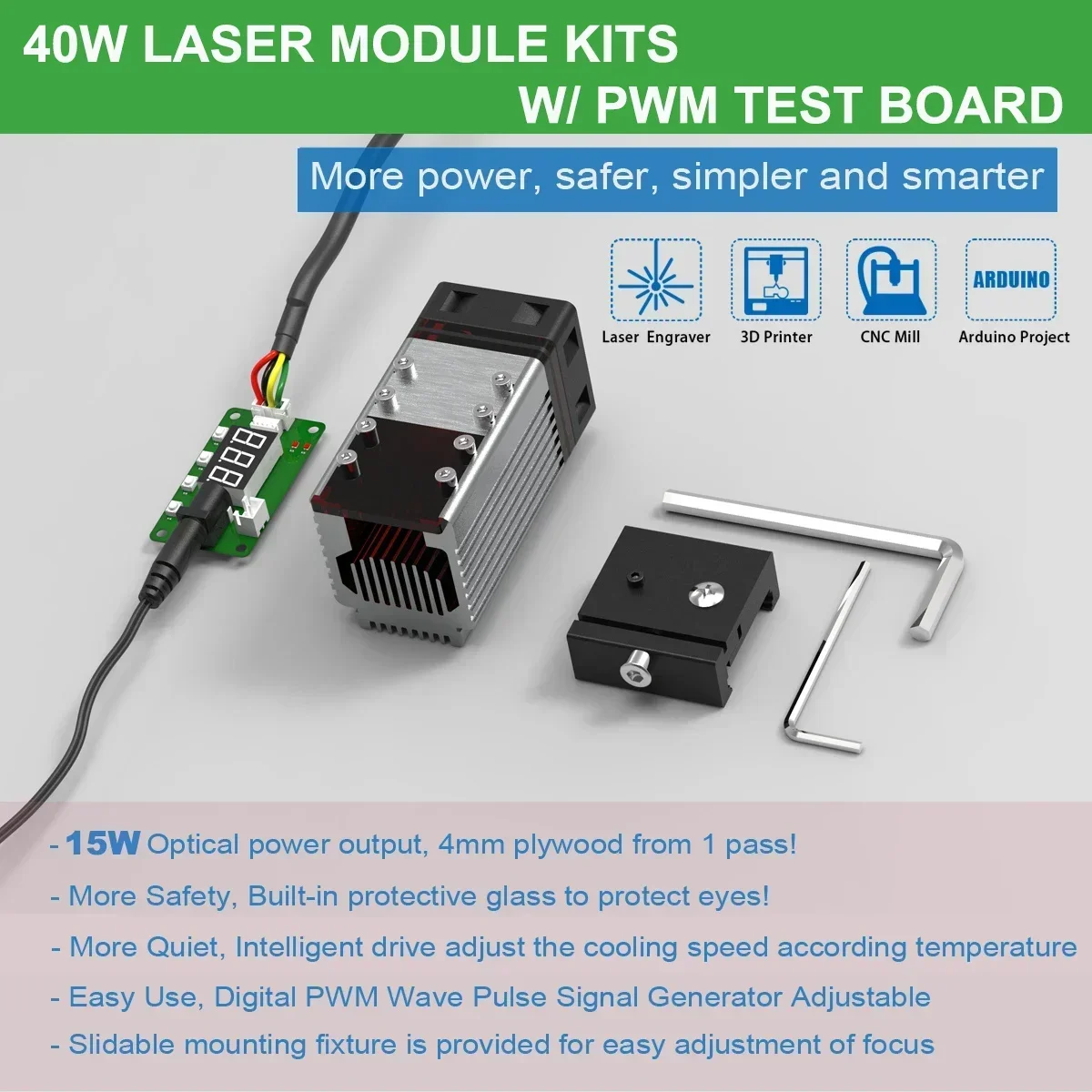 Hot SalesA40640 LASER ENGRAVER CUTTER MODULE Head KITS 80W Pro OUTPUT 2 LASER BEAM Laser Module WITH FAC TECH