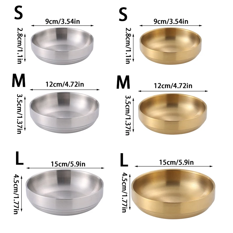 304 Stainless Steel Dining Bowl Luxury Fruit Salad Bowl Gold Color Soup Rice Noodle Ramen Bowls Kitchen Tableware Food Container