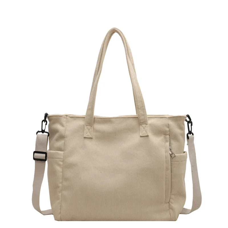 Neue Damen-Umhängetasche aus Cord, große Kapazität, Pendler-Tasche für Arbeit, Uni, tägliche Nutzung, Handtasche, Umhängetasche – Detail 14
