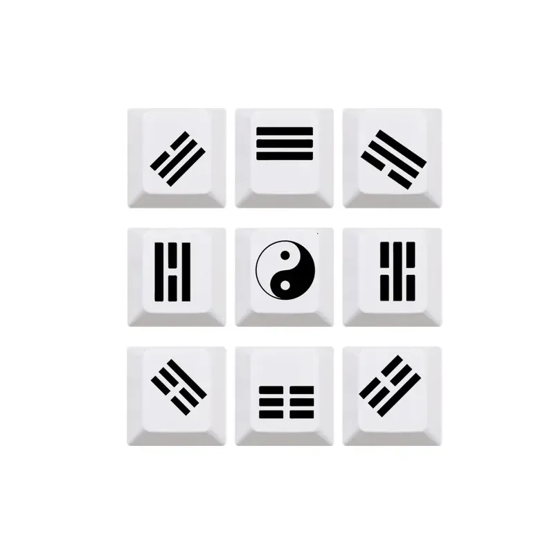 Cherry Factory Height Keycaps Heated Sublimation Tai Chi Bagua Diagram Mechanical Keycaps Added Diy Creative Personalized