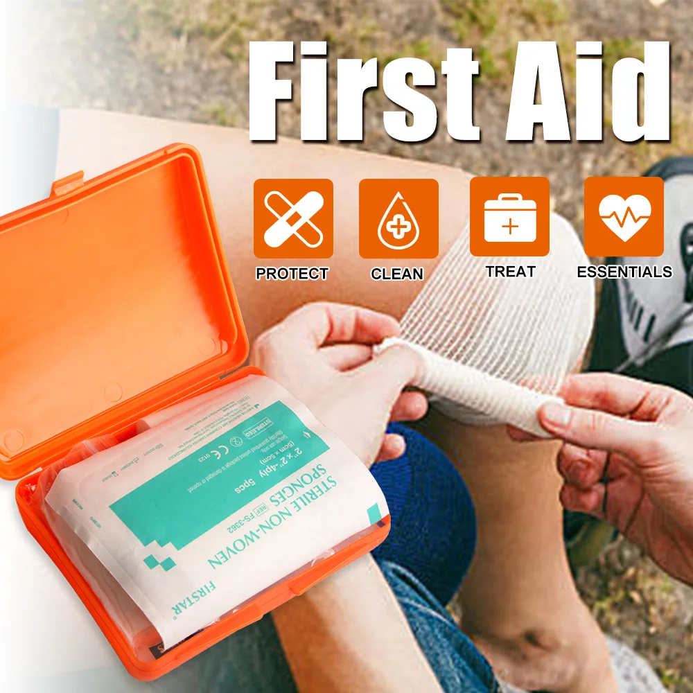 16-Piece Compact First Aid Kit - Portable & Waterproof Emergency Supplies for Home, Office, Hiking, Camping & Travel | HSA/FSA