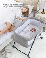 Baby Grab-and-go Travel Cot  with Mattress & Silent Wheels,  Rocking Crib Convertible, XYT-001 2