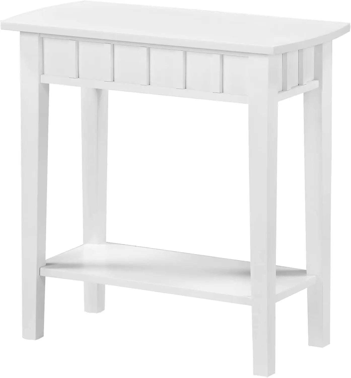 

Dennis End Table with Shelf 24" - Modern Living Room Side Table with Shelf, Transitional Nightstand, White
