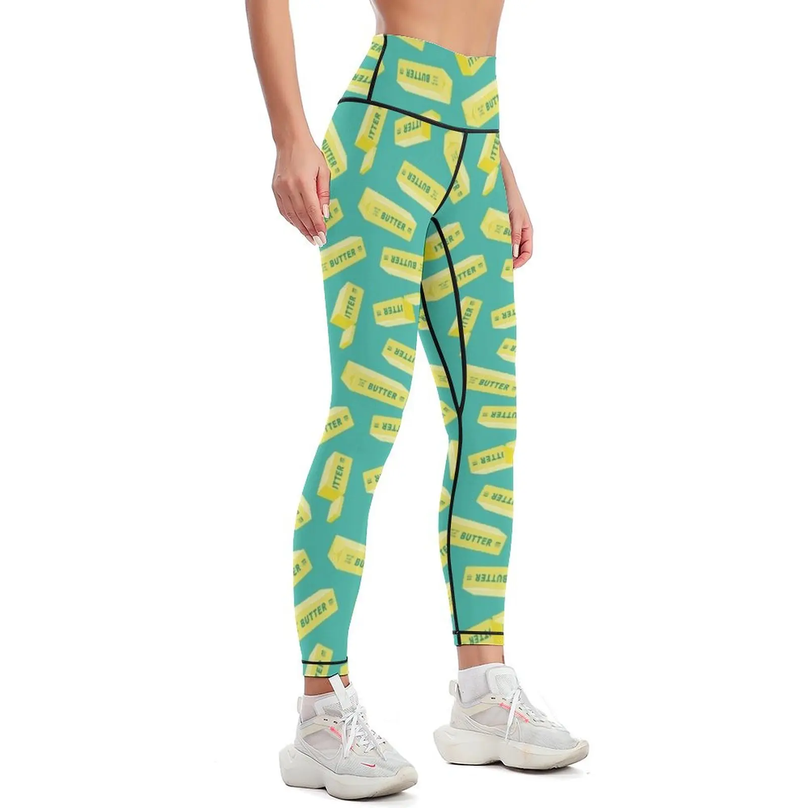 Butter Sticks on teal Leggings for physical Women sports Female legging pants Womens Leggings