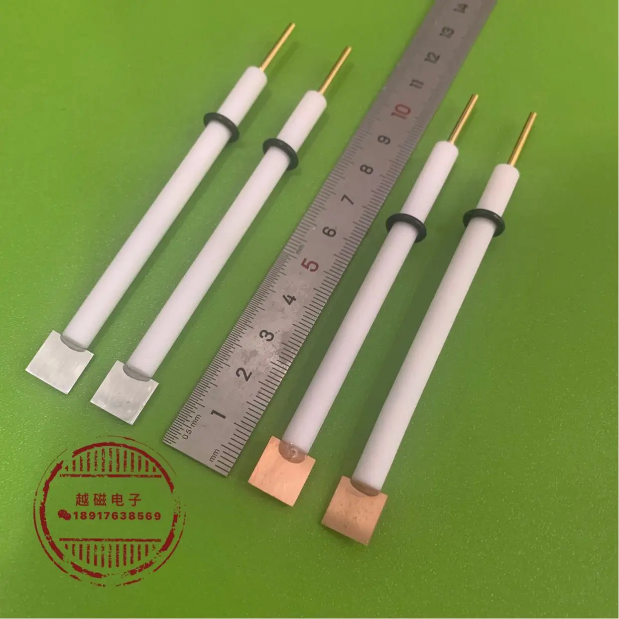 Copper/stainless steel/titanium/zinc/nickel/aluminum/platinum/gold electrodes