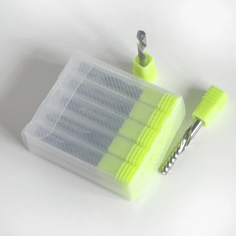 

10 шт./лот 3,175/4/5/6/8 мм AAAAA однофлейтовая левая спиральная фреза-вниз с ЧПУ твердосплавная фреза концевая фреза