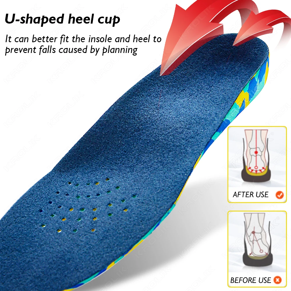 KROLIK EVA Orthopedic Insole For Kids Severe Flat Feet Insoles Hard Arch Support Correction Adults Orthotics Inserts Cushions