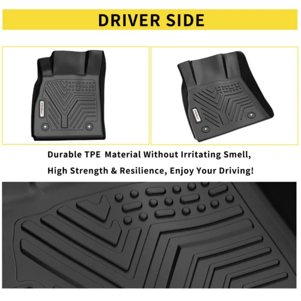 3D Floor Mats for 2014-2020 Chevy Impala Front & Rear All Weather 3PCS TPE Liner United States