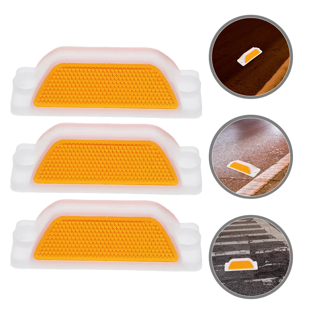 

3Pcs Reflective Road Marker Driveway Reflector Heavy Duty Pavement Marker Traffic Guide Roadside Emergency Replacement Accessory