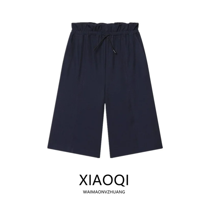 

Versatile Layered Decorative Mid-Waist Casual Shorts New Spring Summer Women's Fashion 2026 Wide Leg Pants Natural Waist