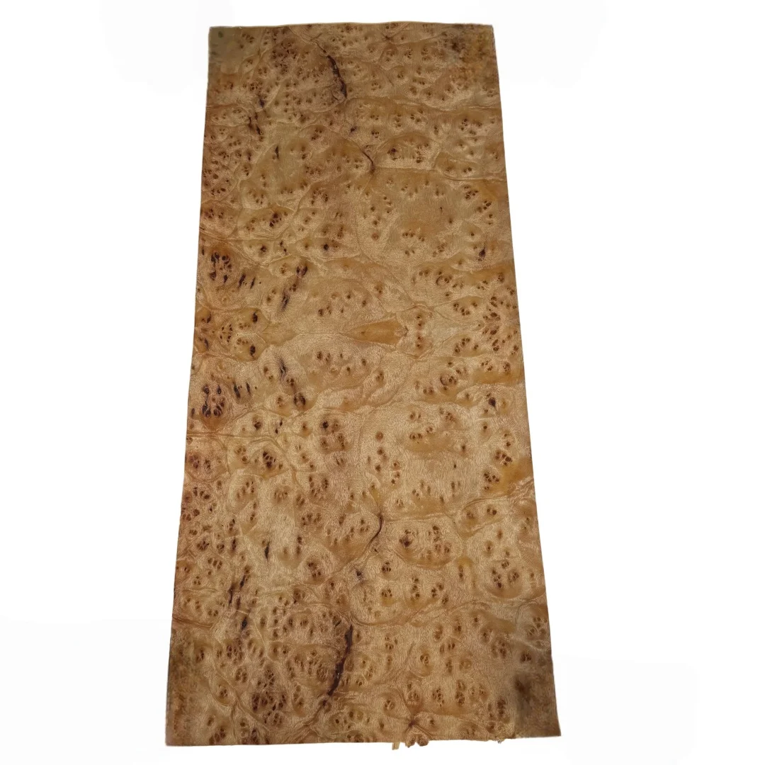 Golden Cedar Burl Veneer 0.25mm Kraft Backed 60x27cm Natural Wood Sheet for DIY Furniture Cabinet Wardrobe Door Refinishing