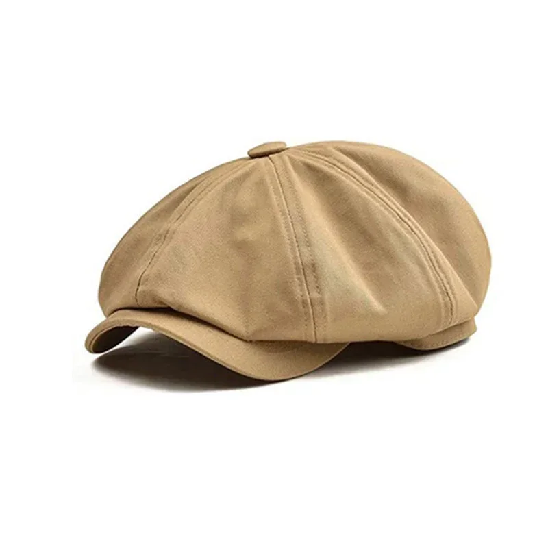 Czapka Lvy Retro brytyjski styl czapka gazeciarza męskie bawełniane czapki Khaki męskie wiosna lato Vintage Brand New ośmiokątna płaska czapka