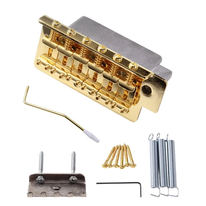 T22C Vintage Style 51.5Mm SQ ST Guitar Tremolo Bridge 6-Screw Assembly For Fender Squier/Stratocaster Electric Guitars