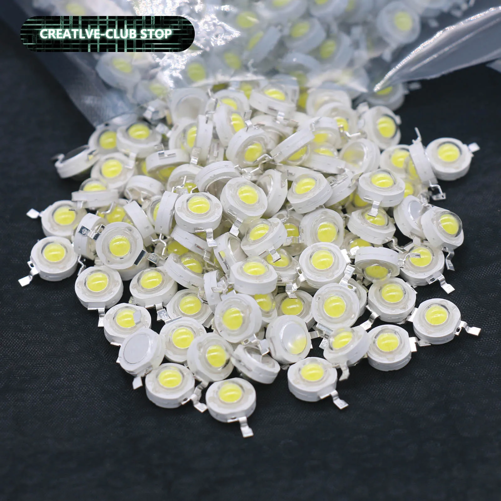 

100Pcs LED Lamp Chip 1W 3W DC 3.0-3.6V High Power LED Chip Lamp Bulbs SMD COB Diodes Warm Neutral Cold White Yellow Light Beads