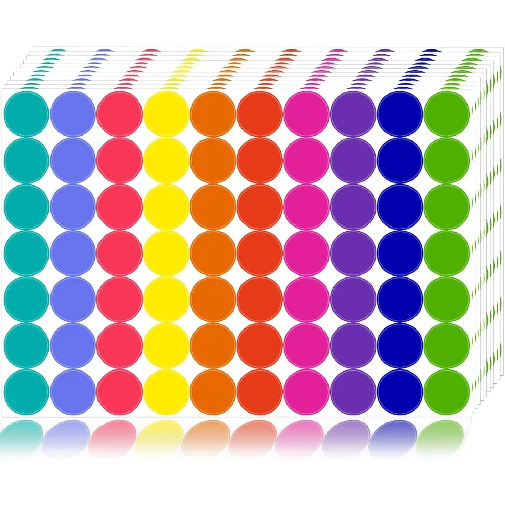 1400 PCS Color Coding Dot Stickers Round Labels Polka Dot Price Stickers for Classroom Office Kids Supplies Decor Organizing Papers