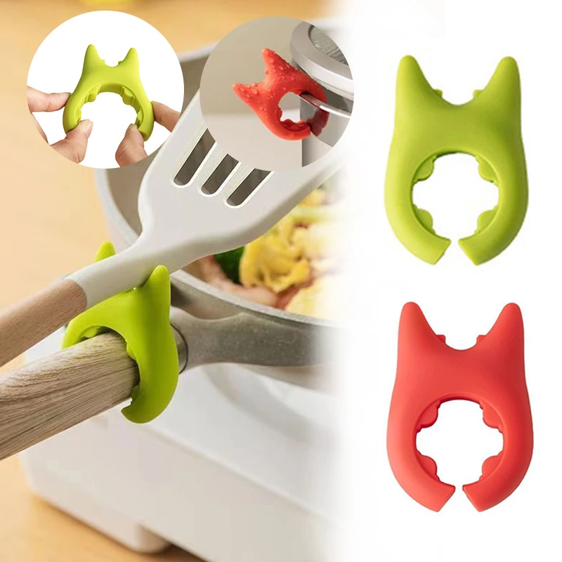 1Pc Creative Integrated Devil With Non Perforated Kitchen Stir Fry Vegetable Anti Scalding And Overflow Pot Shovel Storage Rack