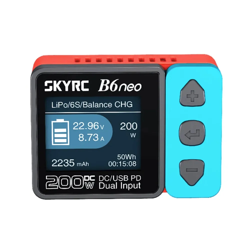 SKYRC B6neo Charger XT60/PD Dual DC Inputs 200W Charging Power SK-100198 For RC Car Model Aircraft Battery