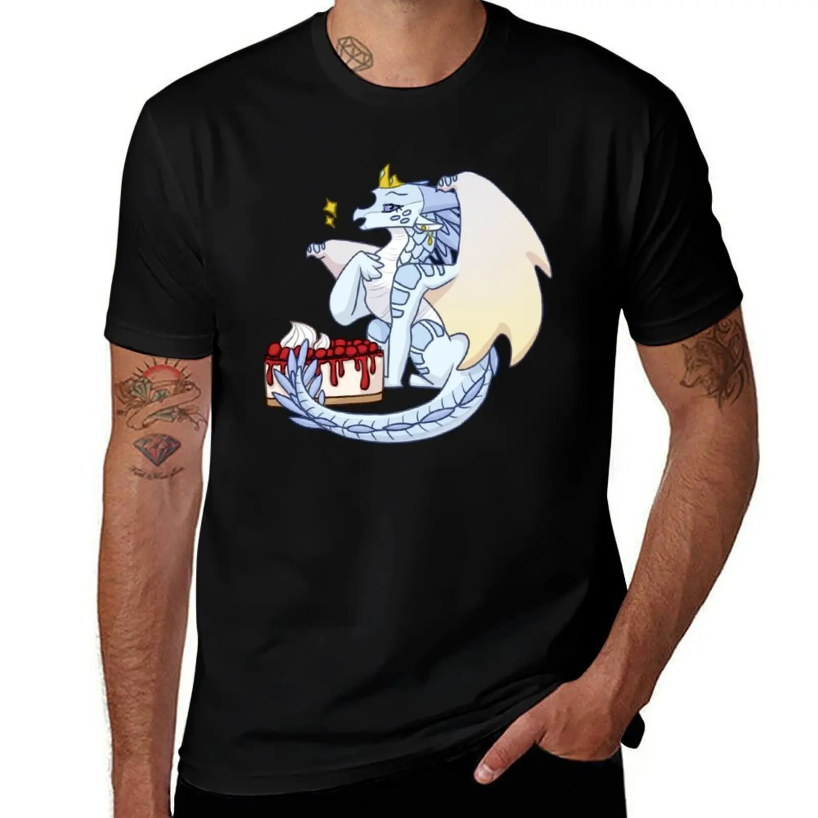 Queen Snowfall with Fancy Cheesecake T-Shirt All Match Basic Short Sleeve Top T-Shirt