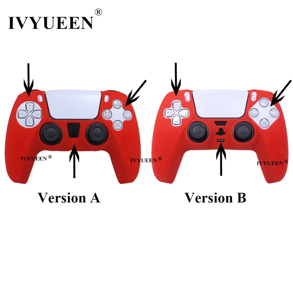 IVYUEEN Anti-slip Silicone Cover Skin for Sony PlayStation Dualshock 5 PS5 Controller Case Thumb Stick Grip Cap for DualSense