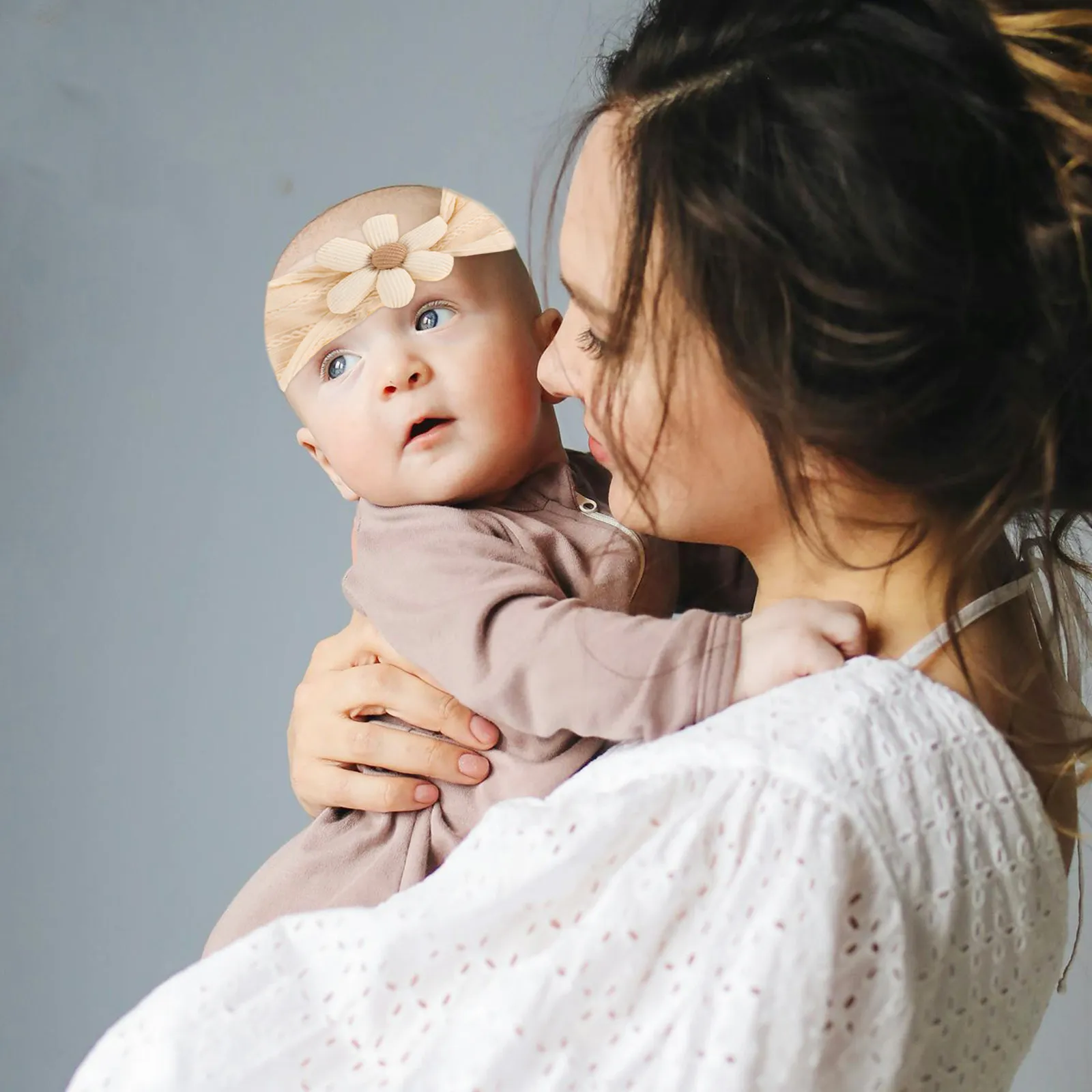 

2Pcs Baby Flower Headbands Nylon Soft Stretchy Newborn Hair Accessories for Photography Weddings Toddler Girls Hairbands