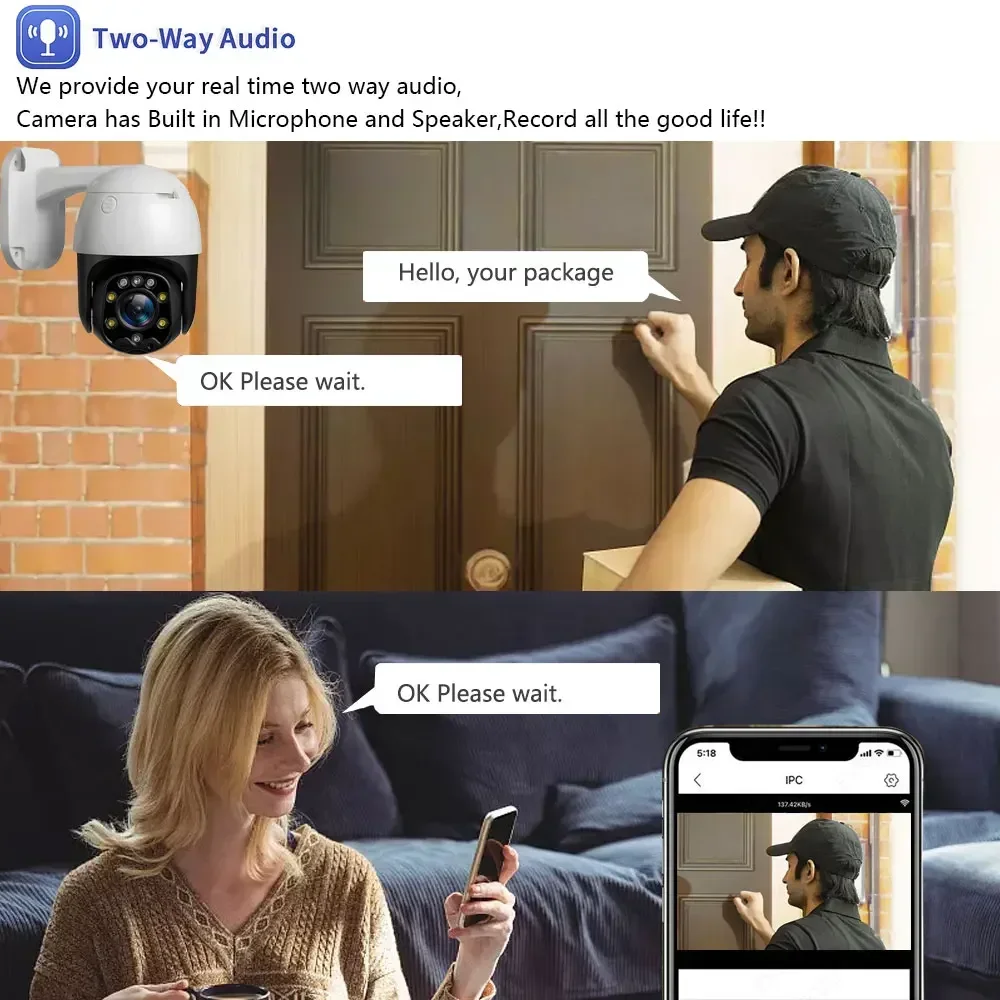 10CH 4K NVR 12X Zoom POE Auto Tracking 8MP PTZ Camera Kit Humanoid Person Motion Detection IP cccam Two Way Audio CCTV System